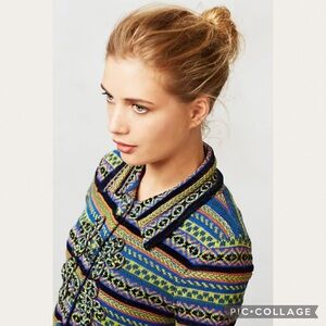 Anthropologie Sleeping on Snow Fairisle Sweaterknit Coat